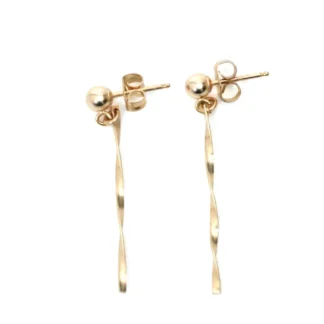 ARETE ESPECIAL EN ORO LAMINADO TIPO LINGOTE ENTORCHADO SENCILLO
